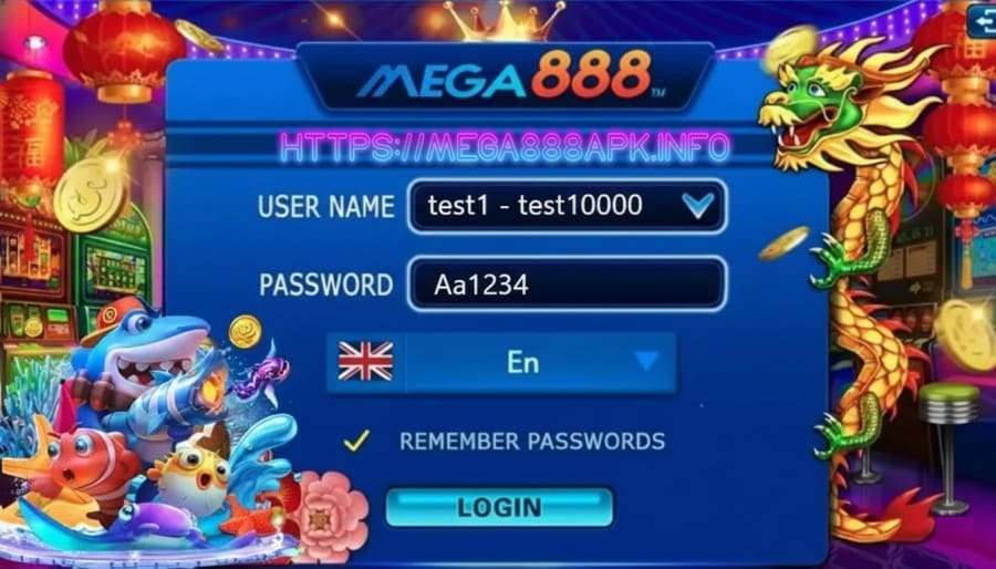 Mega888 Login Test ID